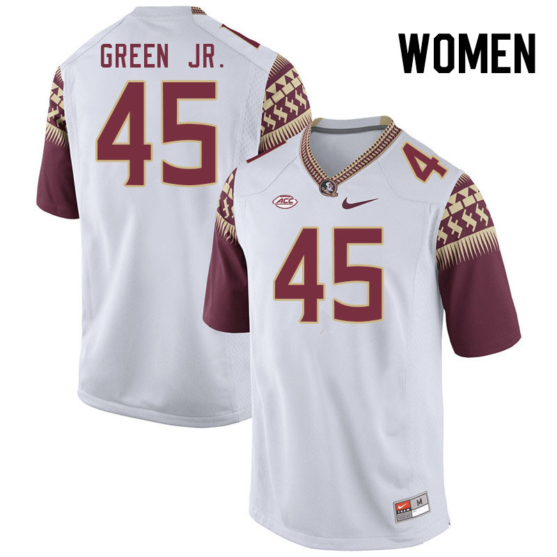 Women #45 Lamont Green Jr. Florida State Seminoles College Football Jerseys Stitched-White